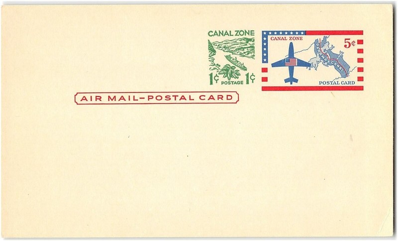 CANAL ZONE UXC2 SA2 Airmail Postal Stationary (Mint) only 48,000 issued