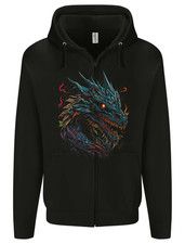 Mythical Dragon Fantasy Mens Zip Up Hoodie