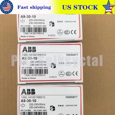 1X New ABB A9-30-10 Contactor 24V、110V、220-230V50Hz/230-240V60Hz