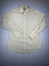 Stafford Executive Non Iron Dress Shirt 15.5 32/33 Yellow Stripe 100 Cotton