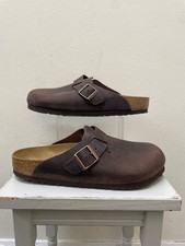 BNWOT BIRKENSTOCK Men's EU 41 UK 7 Dark Brown Oil Leather Boston Clogs CG H17