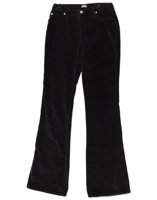 Onyx Damen Samt Schlag Freizeit Hose Große W30 L33 Schwarz Baumwolle DR07