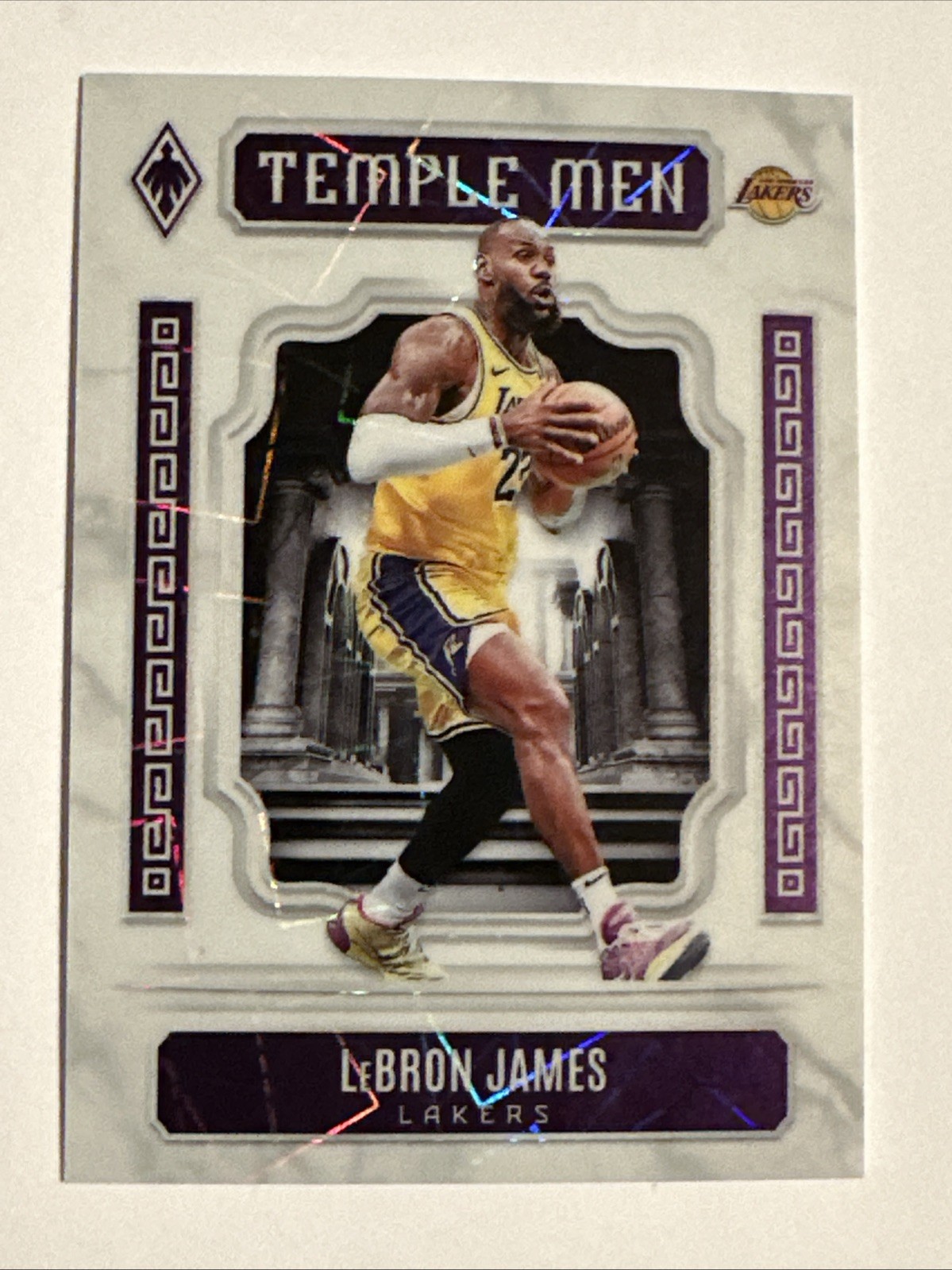 2023-24 Panini Phoenix - Temple Men White Lazer #2 LeBron James /150 SP Insert