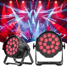 2PCS Par Stage Light 6 in1 18 LED DMX 512 RGBWA UV DJ Disco Party Wedding Light