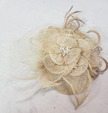Women's Fascinator Feather Flower Pin Brooch Corsage Bridal Hairband Hat Top