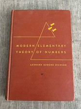 MODERN ELEMENTARY THEORY OF NUMBERS By Leonard Eugene Dickson - Hardcover 1939