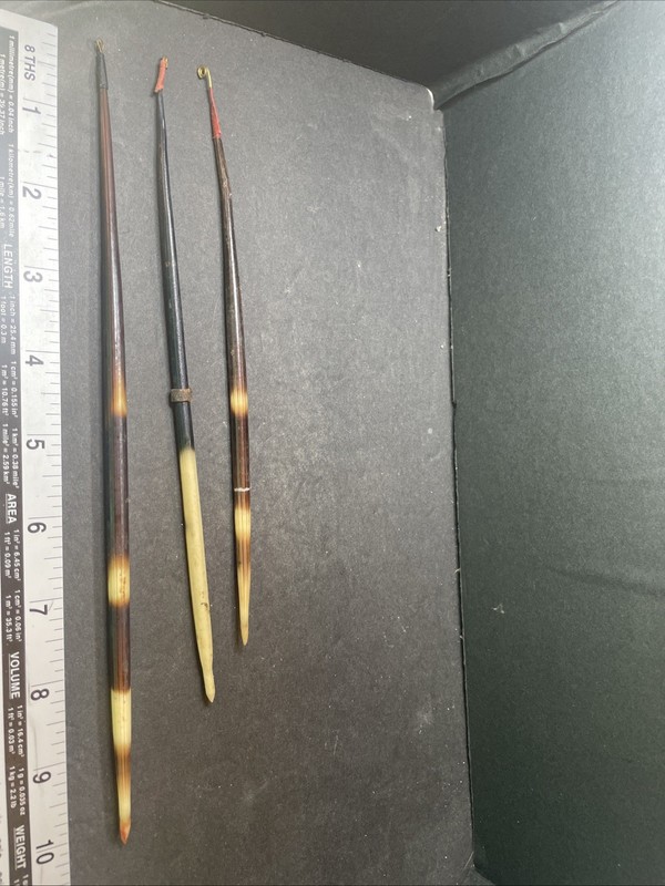 Lot Of 3 Vintage Porcupine Quill Bobber/ Floats. Fishing Lot H