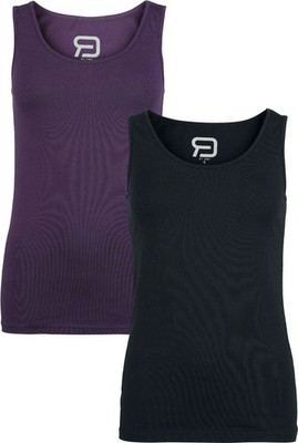 RED by EMP Damen schwarz/lilanes Top im Doppelpack