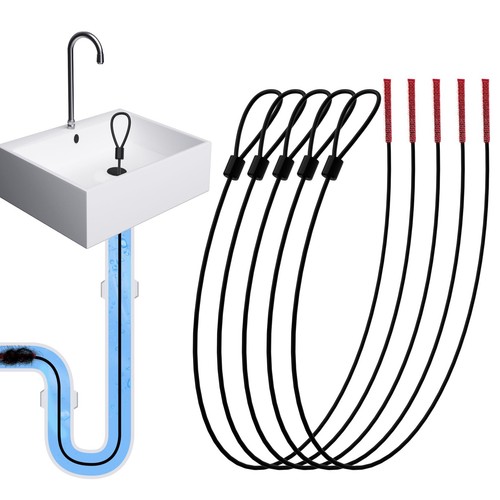 30 Inches Drain Snake Hair Clog Remover, Upgraded Anti-break Metal Drain Hair...