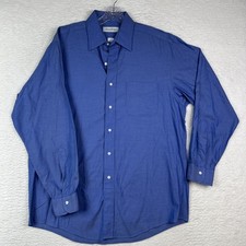 Brooks Brothers Mens Dress Shirt Blue Cotton Formal Button Up 16 34
