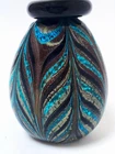 VINTAGE MURANO GLASS FRATELLI TOSO PULLED FEATHER AVENTURINE BUD VASE