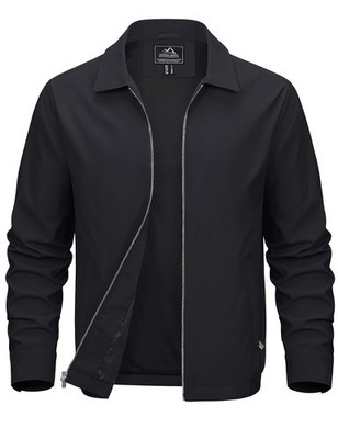 Men's Lightweight Down Jacket Full Zip Laydown Collar Men's Outerwear Parka