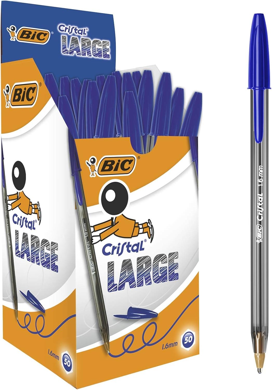 BIC Cristal Large Wide Point Ball Ballpoint Pens Smooth Ink Flow Lightly Smok 8390₽