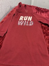 dip Girls Red Pullover Hoodie M 8-10 Sequin RUN WILD Print Long Sleeve Crew Neck
