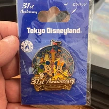 Tokyo Disneyland 31st Anniversary Mickey & Minnie Mouse Pin
