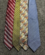 Claiborne 100 Silk Tie Mens One Size Multicolor Geometric Set Of 4 Necktie