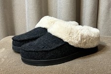 Dearfoams Total Comfort Women s Memory Foam Fur Trim Clog Slipper Size 7/8