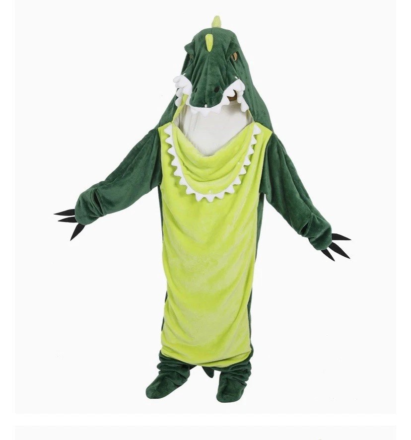 恐龙可穿戴连体帽衫毯超大尺寸适用于 6-8 — 第 4/4 张图片