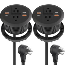 2pcs Desktop Power Grommet,Dual PD20W USB C,40W Total Output,4 USB Ports,Flus...