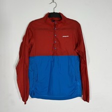Patagonia, Womens Anorak Lightweight Wind Breaker in Red and Blue, Size S