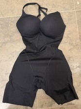 Skims Ultimate Mid Thigh Bodysuit Onyx Black Shapewear BD-ONS-8045W Womens Small