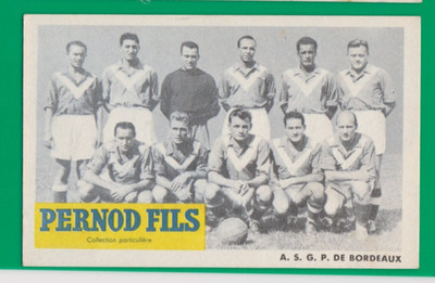 FOOTBALL CARD TEAM A. S. G. P. DE BORDEAUX (Pernod order form card)