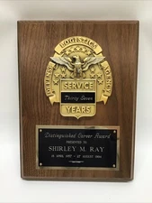 1994 Defense Logistics Agency 37 Year Service Walnut Retirement Plaque 7.5 x 10”