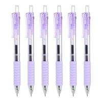 6 Stk. Kugelschreiber, 0,5Mm Schwarze Tinte, FüR Glattes Schreiben, Lila