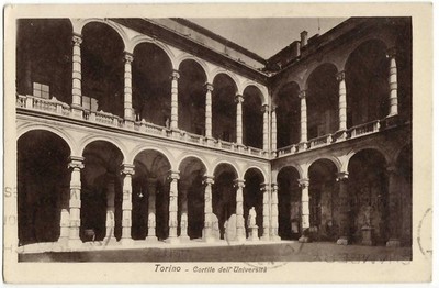 TURIN - UNIVERSITY COURTYARD - F.P. TRAVEL. 1930 -