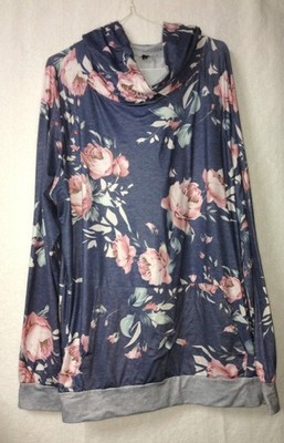 Lilly Posh Boutique Size XXL Pullover Lightweight Hoodie Floral Print  E566
