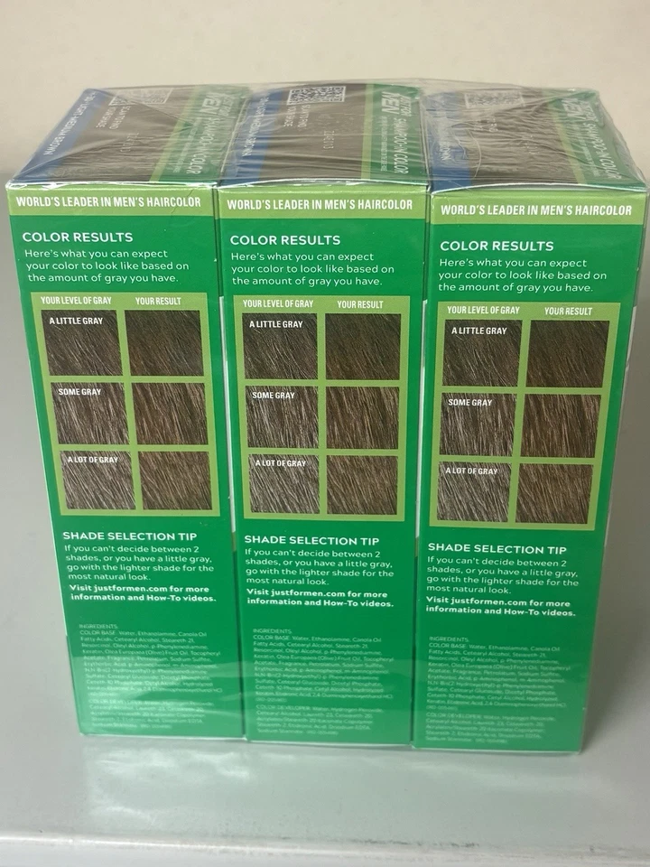 Champú Just For Men H-30 marrón claro medio en color paquete de 3 Foto 3 de 4