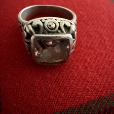 925 Sterling Silver Vintage Quartz Ring Size 7.5