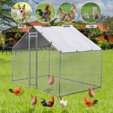 9.8 x 6.6 ft Metal Chicken Coop Run Cage Dog Cage Fence Outdoor Kennel Playpen