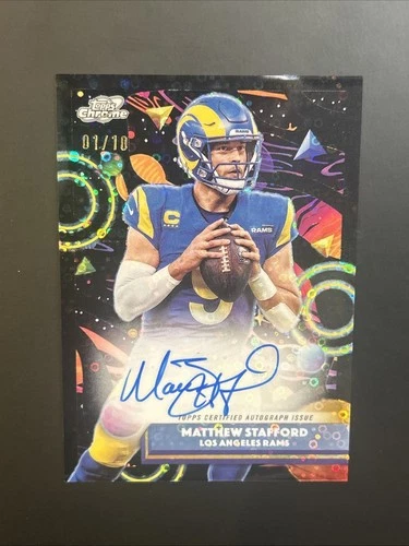 2025 Topps Cosmic Chrome Football Black Eclipse Refractor Matthew Stafford #CCA-MST