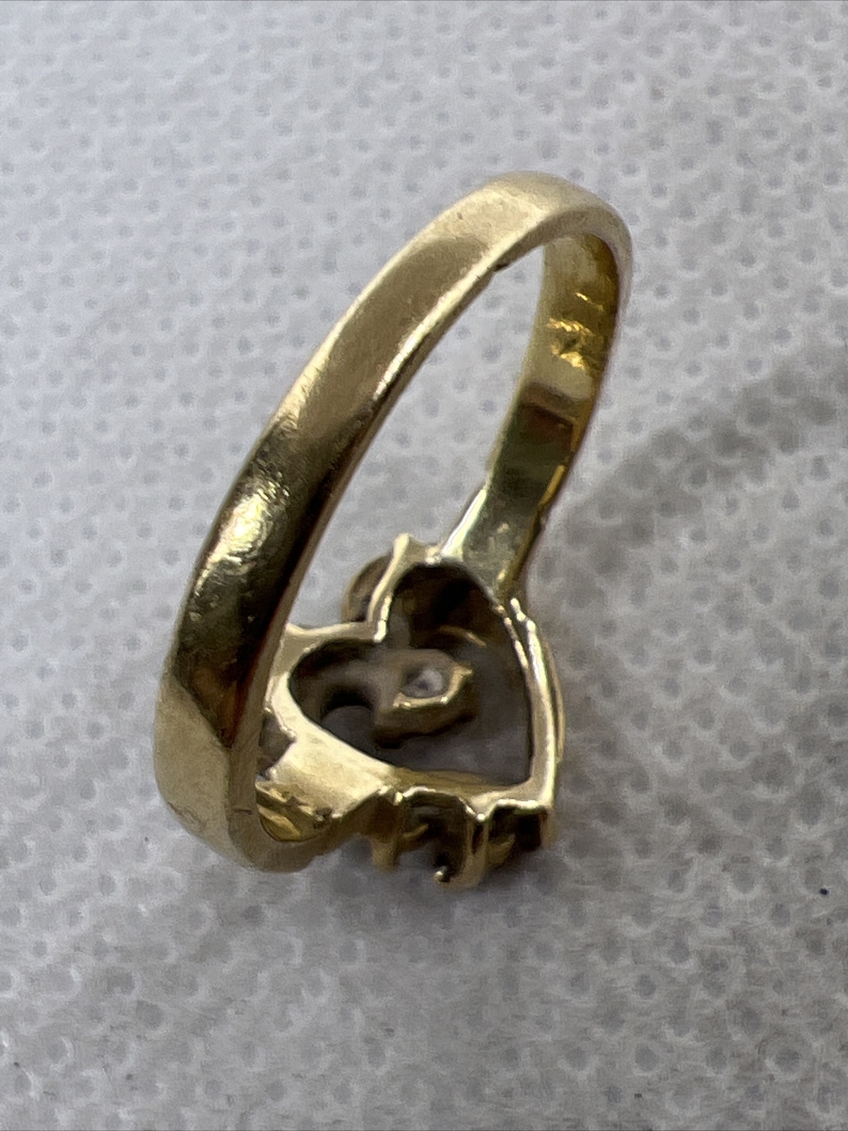 CUTE Solid 14K Yellow Gold Created Ruby & White C… - image 7