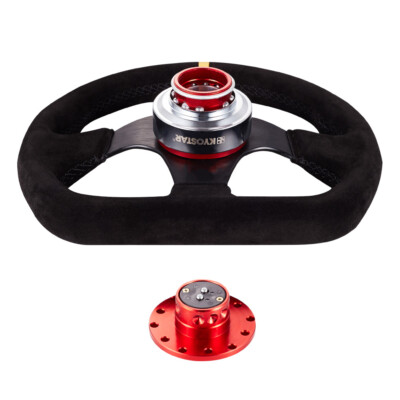 KYOSTAR Car Steering Wheel Quick Release Control Hub Adapter Kit Red Universal