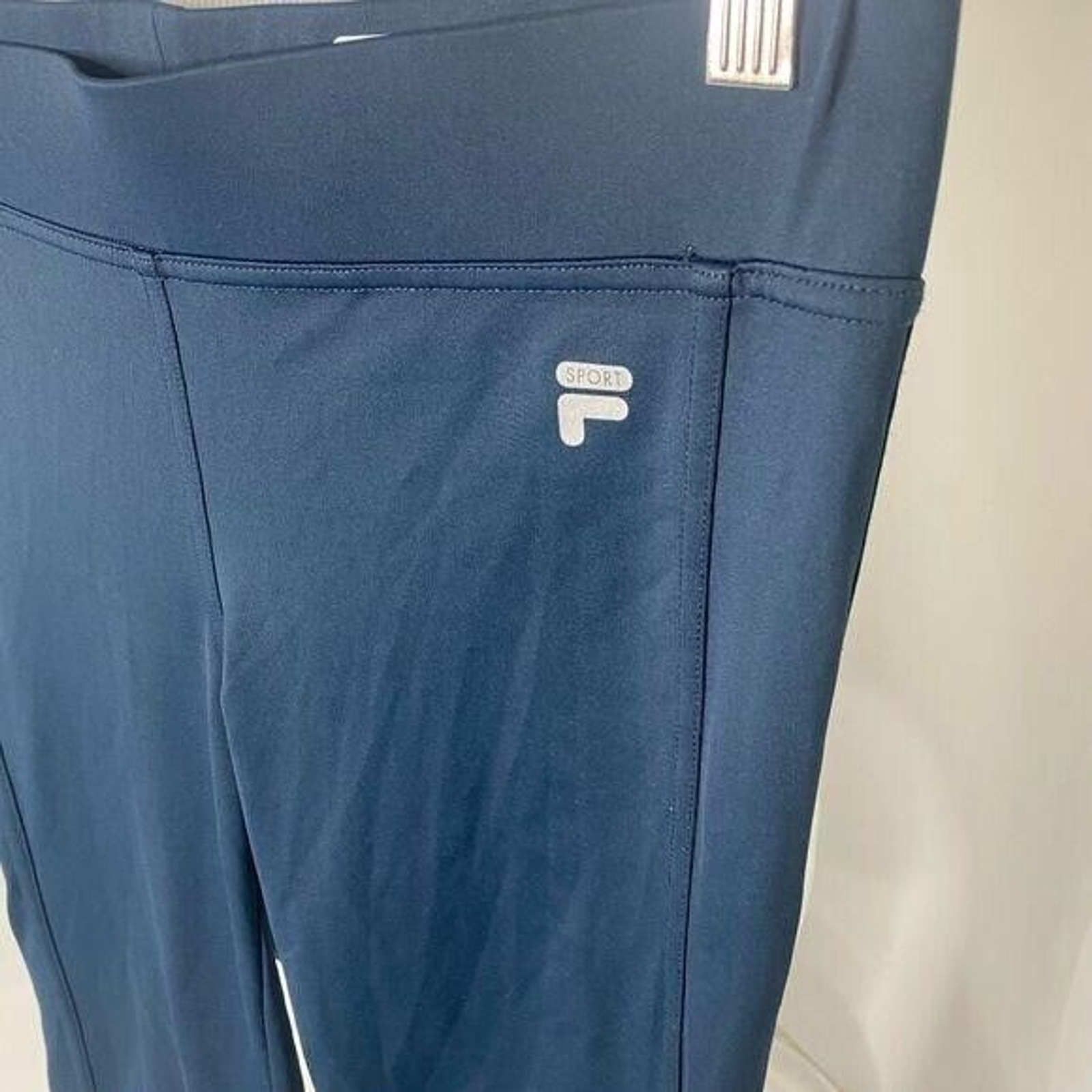 Leggings donna taglia small Fila sport blu gamba svasata atletico elasticizzato
