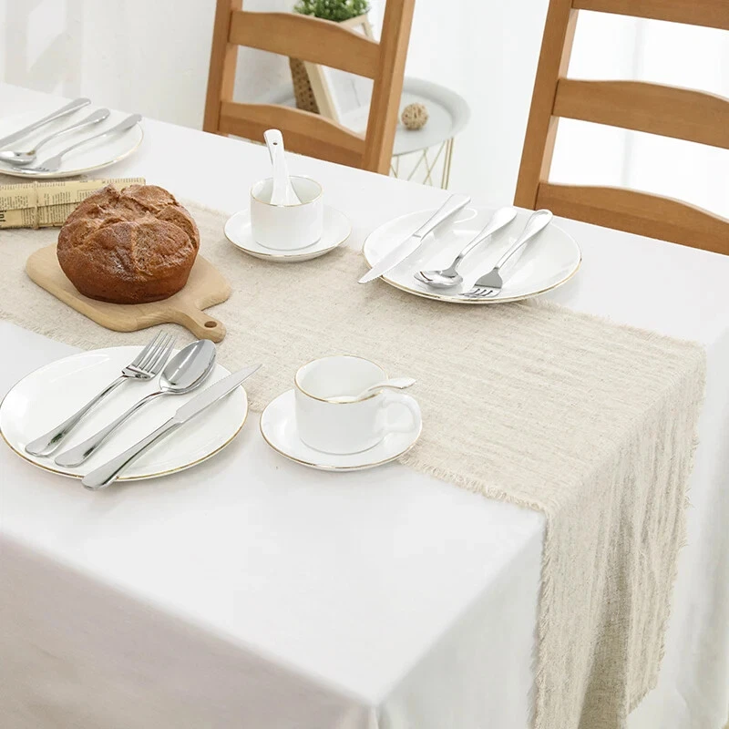 Cotton Linen Table Runner with Tassel,Tablecloth, Coffee Table Cover Board Decor - Image 2 of 4