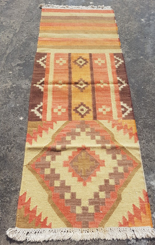 Vintage Traditional Handmade Beautiful Turkish Kilim Floor Rug Carpet 195x71 cm