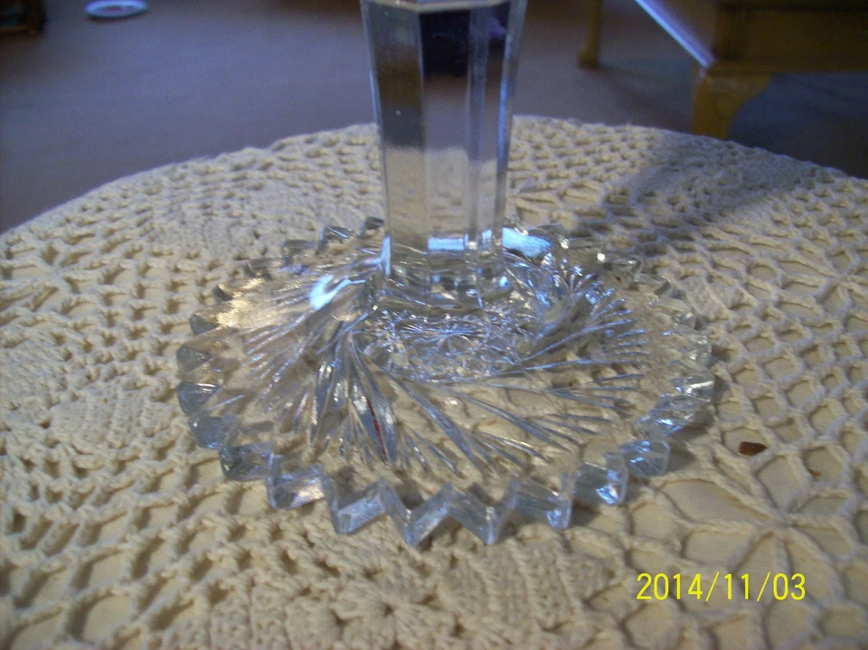 Plato de apio con patas de vidrio vintage Cambridge "Sawtooth" o florero floral Hobstar Foto 4 de 4