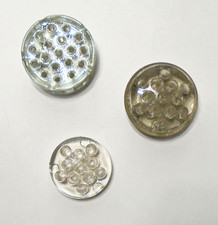 Lot 2 - 3 Assorted Vintage Clear Glass Flower Frogs 1 ea. 18, 13, 11 Hole