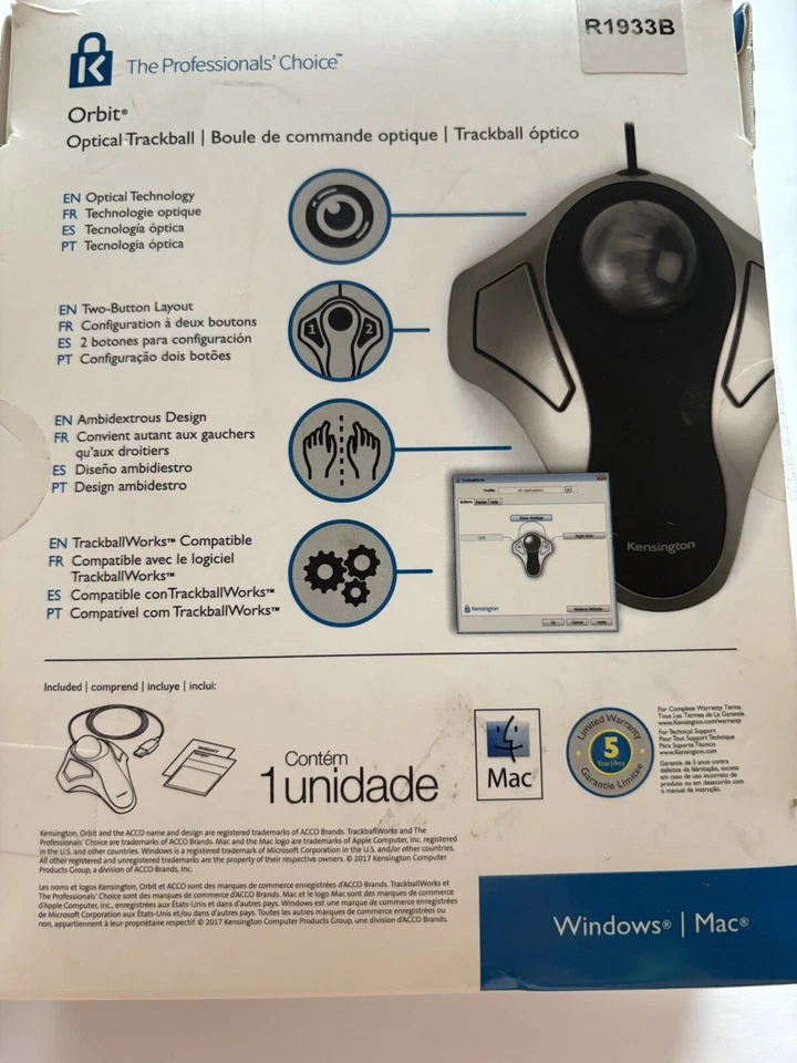 Kensington Orbit Optical Trackball Mouse K64327F - Image 2 of 2