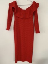BCBGeneration Decollete Dress Womens Small . Red