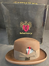 VINTAGE MALLORY DURAFELT CRAVENETTE BROWN 6 7/8 HOMBURG FEDORA