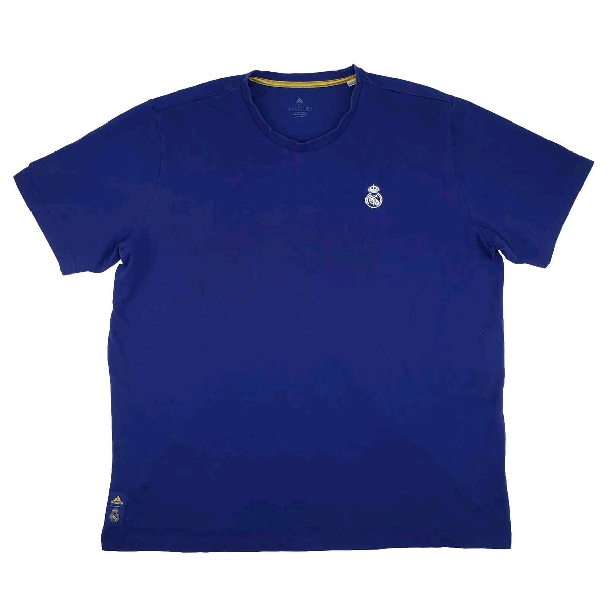 Real Madrid adidas シャツ XL ダークブルー 2021 Adidas Real Madrid CF T Shirt Embroidered Logo Blue Mens 2XL