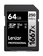 Lexar 64GB Professional 1667x SDXC Memory Card UHS-II C10 U3 V60 Full-HD  4K...
