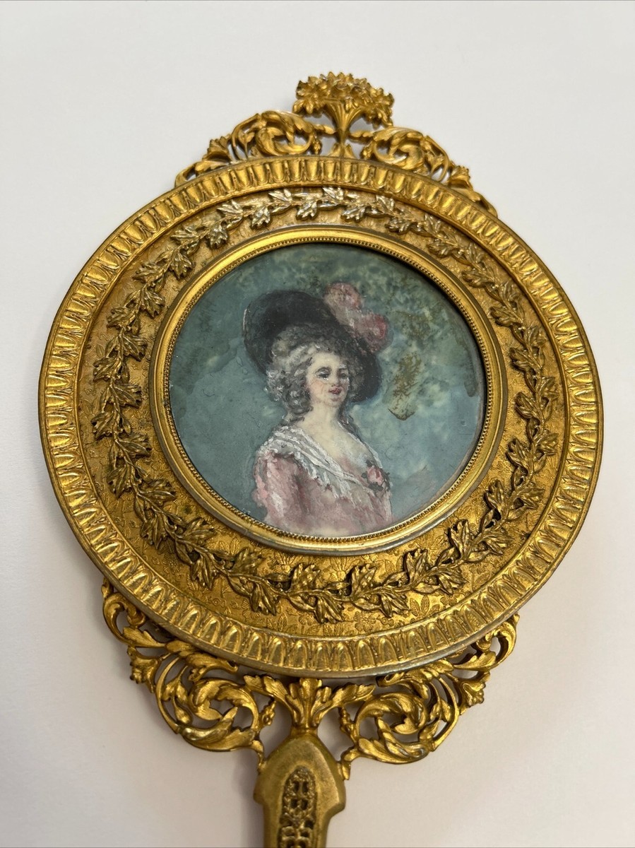 Exquisite 18th Century Antique Hand Mirror – Rare Collector's
