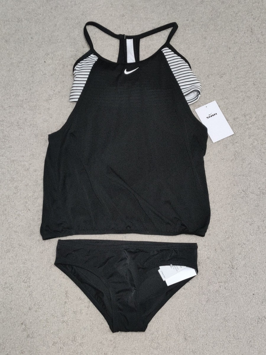 nike women's layered sport tankini swimsuit set