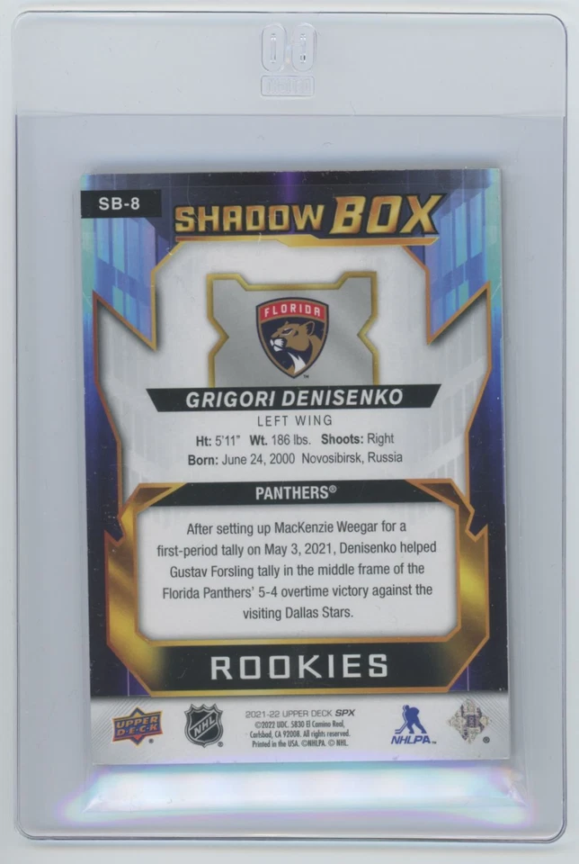 2021-22 Upper Deck SPx Shadow Box Rookies Grigori Denisenko Hockey Card #SB-8 - Image 2 of 2