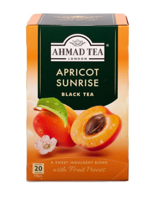 AHMAD TEA 20 Beuteln Apricot Sunrise Schwarzer Tee mit Frucht Geschmack Classic